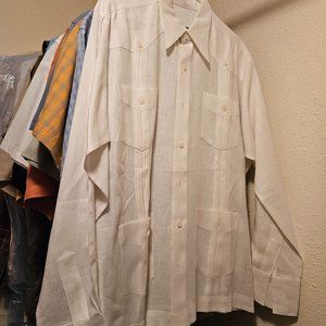 DEBRA TORRES GUAYABERA LONG SLEEVE SIZE L